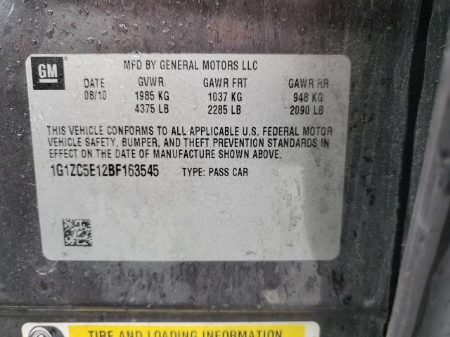 1G1ZC5E12BF163545 - 2011 CHEVROLET MALIBU 1LT 灰色 照片 12