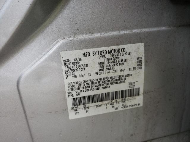 2LMTJ8LR8GBL78661 - 2016 LINCOLN MKX RESERVE SILVER photo 13