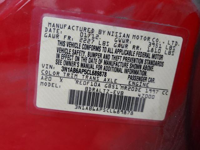 3N1AB6AP5CL689878 - 2012 NISSAN SENTRA 2.0 RED photo 12