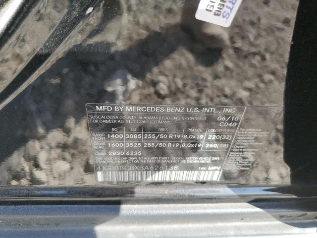 4JGBB8GBXBA626138 - 2011 MERCEDES-BENZ ML 350 4MATIC BLACK photo 14