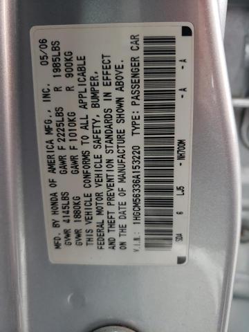 1HGCM56336A153220 - 2006 HONDA ACCORD SE SILVER photo 12