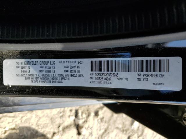 1C3CCBAGXDN728045 - 2013 CHRYSLER 200 LX BLACK photo 13