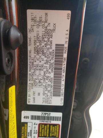 5TFJU4GN7CX014555 - 2012 TOYOTA TACOMA DOUBLE CAB PRERUNNER BLACK photo 12