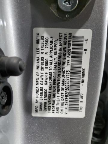 19XFB2F50EE077176 - 2014 HONDA CIVIC LX SILVER photo 13