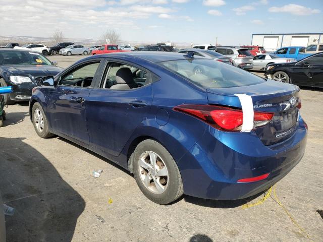 5NPDH4AE3FH649797 - 2015 HYUNDAI ELANTRA SE BLUE photo 2