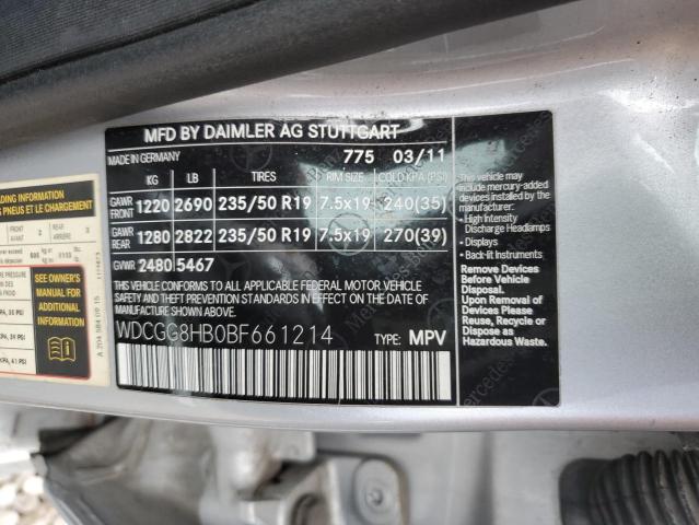 WDCGG8HB0BF661214 - 2011 MERCEDES-BENZ GLK 350 4MATIC SILVER photo 13