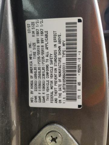 5J8TB18588A000011 - 2008 ACURA RDX TECHNOLOGY GRAY photo 12