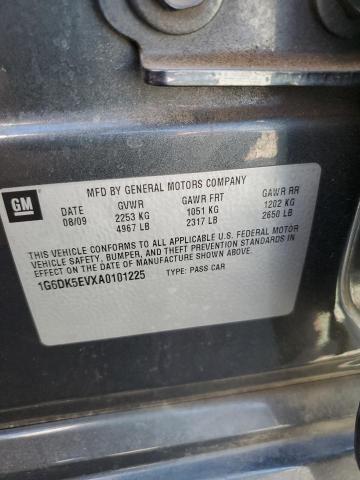 1G6DK5EVXA0101225 - 2010 CADILLAC CTS PERFORMANCE COLLECTION GRAY photo 12