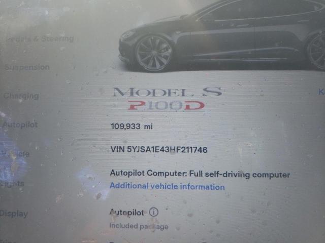 5YJSA1E43HF211746 - 2017 TESLA MODEL S GRAY photo 9