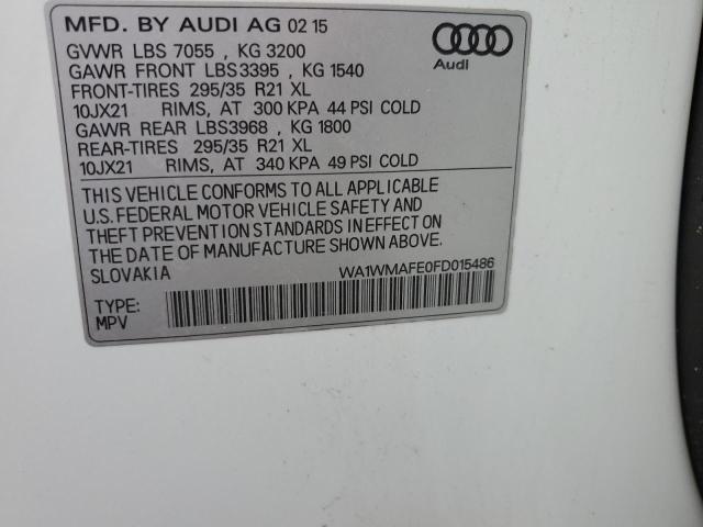 WA1WMAFE0FD015486 - 2015 AUDI Q7 TDI PRESTIGE 白色 照片 12