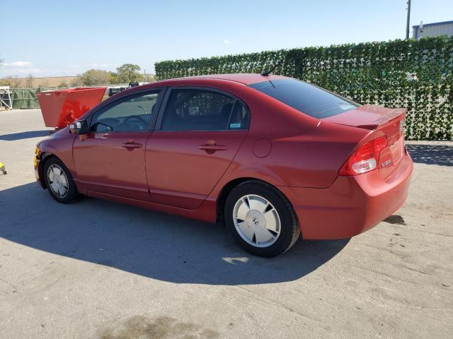 JHMFA36288S022571 - 2008 HONDA CIVIC HYBRID RED photo 2