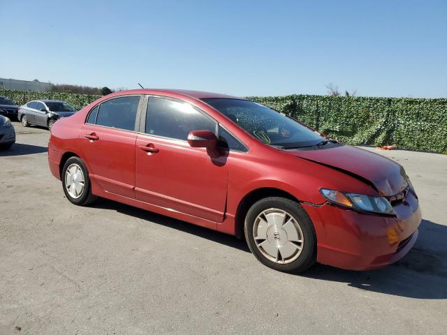 JHMFA36288S022571 - 2008 HONDA CIVIC HYBRID RED photo 4