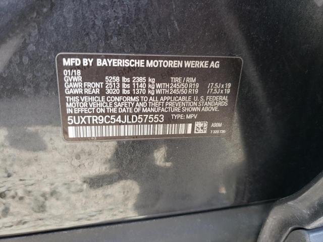 5UXTR9C54JLD57553 - 2018 BMW X3 XDRIVE30I Қара фото 12