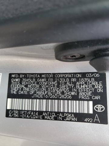JTKDE167260128206 - 2006 TOYOTA SCION TC 银色 照片 12
