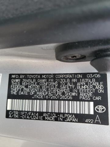 JTKDE167260128206 - 2006 TOYOTA SCION TC SILVER photo 12