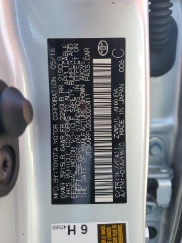 JTDKARFU2G3020411 - 2016 TOYOTA PRIUS SILVER photo 12