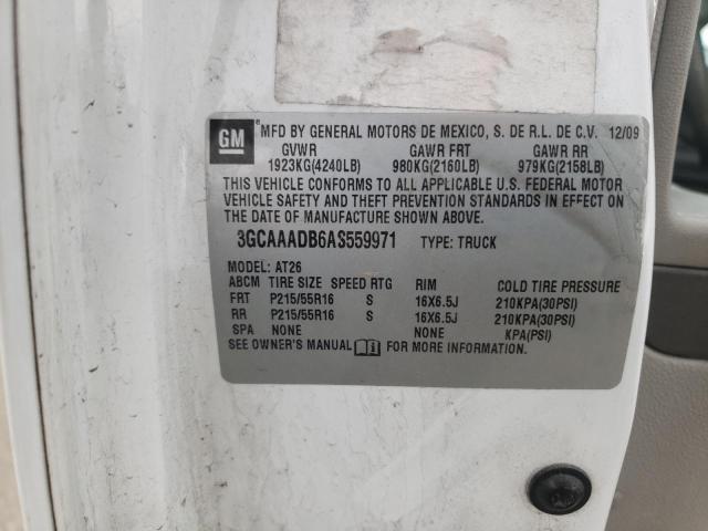 3GCAAADB6AS559971 - 2010 CHEVROLET HHR PANEL LS WHITE photo 12