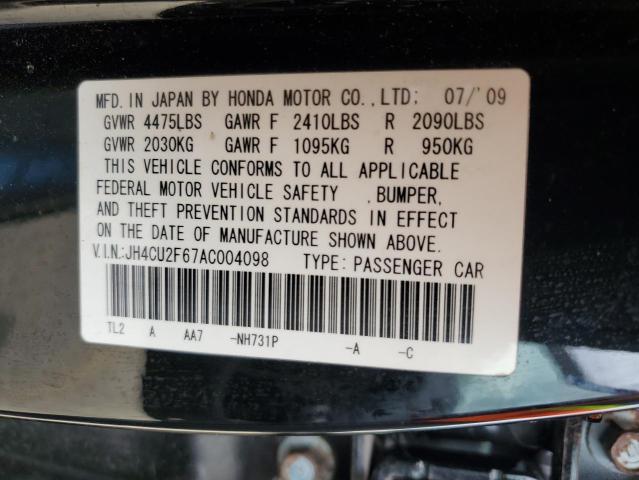 JH4CU2F67AC004098 - 2010 ACURA TSX BLACK photo 12