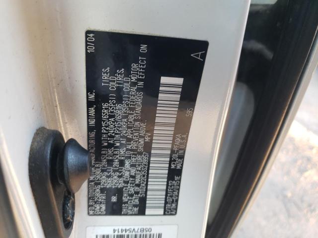 5TDZA22C35S239957 - 2005 TOYOTA SIENNA XLE WHITE photo 13