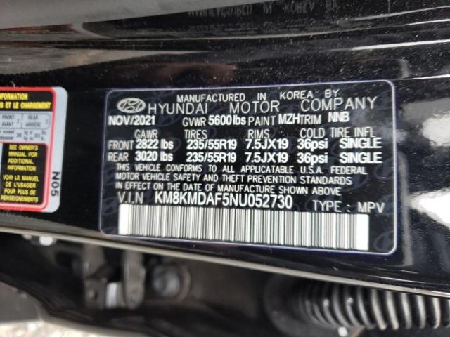 KM8KMDAF5NU052730 - 2022 HYUNDAI IONIQ 5 SE BLACK photo 12