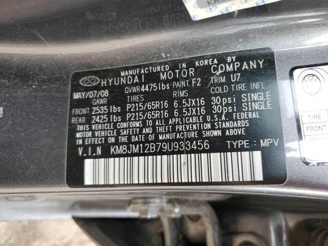 KM8JM12B79U933456 - 2009 HYUNDAI TUCSON GLS GRAY photo 12