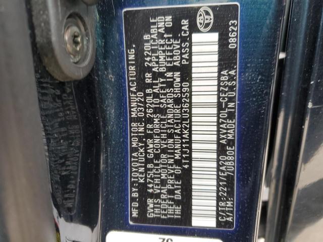 4T1J11AK2LU362590 - 2020 TOYOTA CAMRY SE ლურჯი ფოტო 13