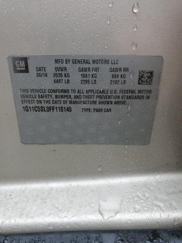 1G11C5SL0FF116149 - 2015 CHEVROLET MALIBU 1LT GOLD photo 12