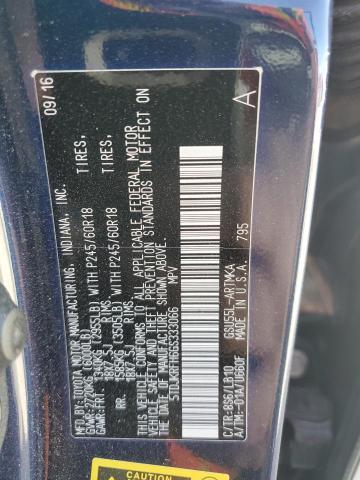 5TDJKRFH6GS333066 - 2016 TOYOTA HIGHLANDER XLE Mavi foto 13