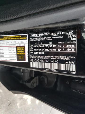 4JGDA5HB3FA556870 - 2015 MERCEDES-BENZ ML 350 4MATIC BLACK photo 12