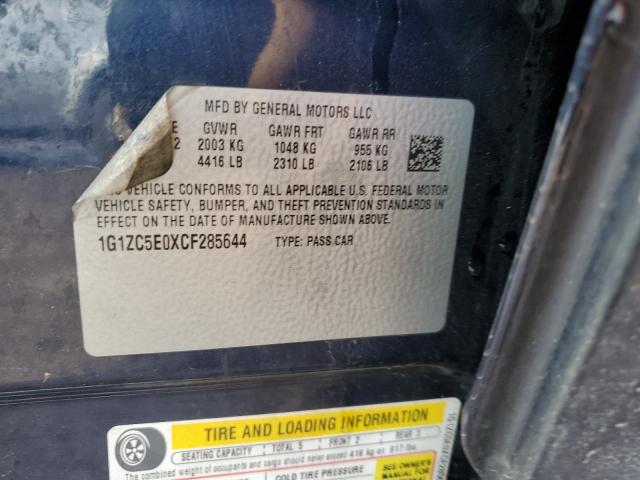 1G1ZC5E0XCF285644 - 2012 CHEVROLET MALIBU 1LT BLUE photo 12