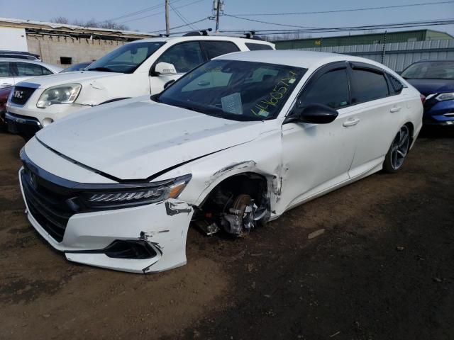 1HGCV1F37MA033780 - 2021 HONDA ACCORD SPORT WHITE photo 1