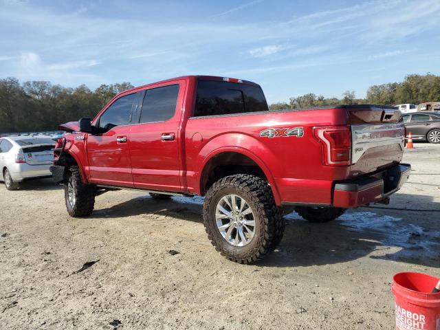 1FTEW1EF5FFB11981 - 2015 FORD F150 SUPERCREW RED photo 2