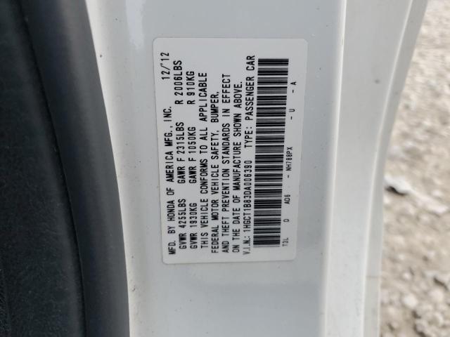 1HGCT1B83DA006390 - 2013 HONDA ACCORD EXL WHITE photo 13