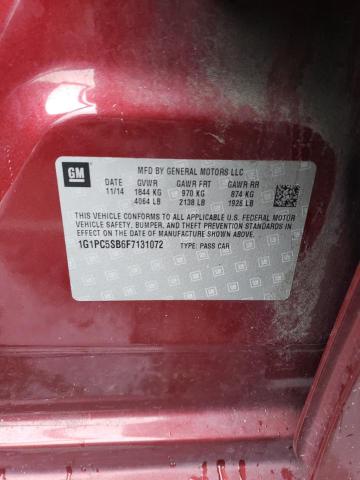 1G1PC5SB6F7131072 - 2015 CHEVROLET CRUZE LT RED photo 12