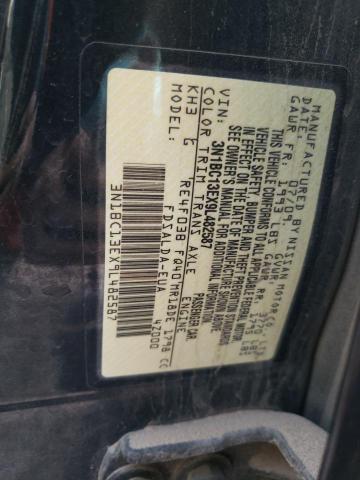 3N1BC13EX9L482587 - 2009 NISSAN VERSA S BLACK photo 12