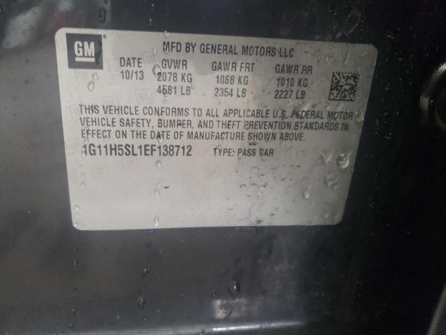 1G11H5SL1EF138712 - 2014 CHEVROLET MALIBU LTZ შავი ფოტო 12