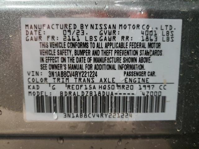 3N1AB8CV4RY221224 - 2024 NISSAN SENTRA SV GRAY photo 12