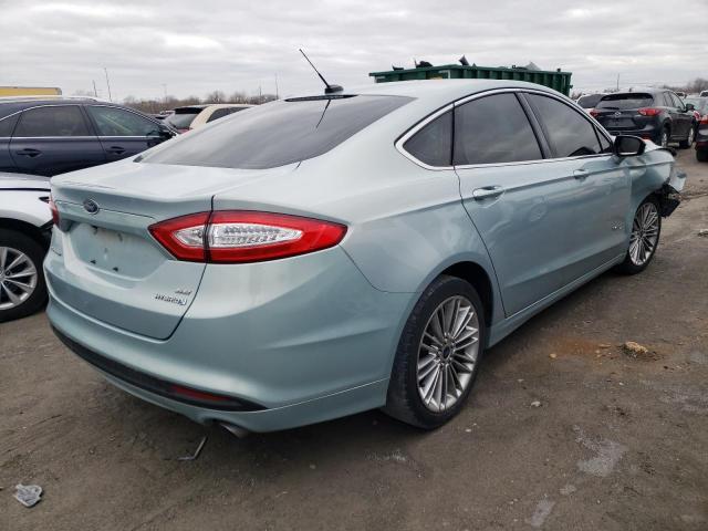 3FA6P0LU5ER391373 - 2014 FORD FUSION SE HYBRID BLUE photo 3