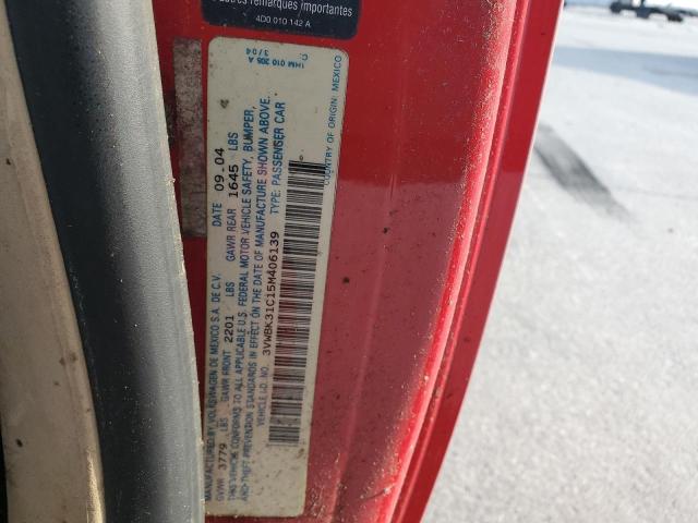 3VWBK31C15M406139 - 2005 VOLKSWAGEN NEW BEETLE GL 红色 照片 12