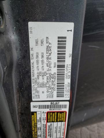 5TFCY5F17MX028720 - 2021 TOYOTA TUNDRA DOUBLE CAB SR/SR5 CHARCOAL photo 12