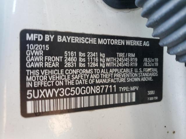 5UXWY3C50G0N87711 - 2016 BMW X3 XDRIVE28D Белый фото 13