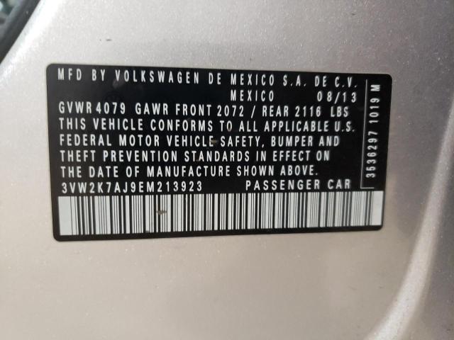 3VW2K7AJ9EM213923 - 2014 VOLKSWAGEN JETTA BASE 银色 照片 12