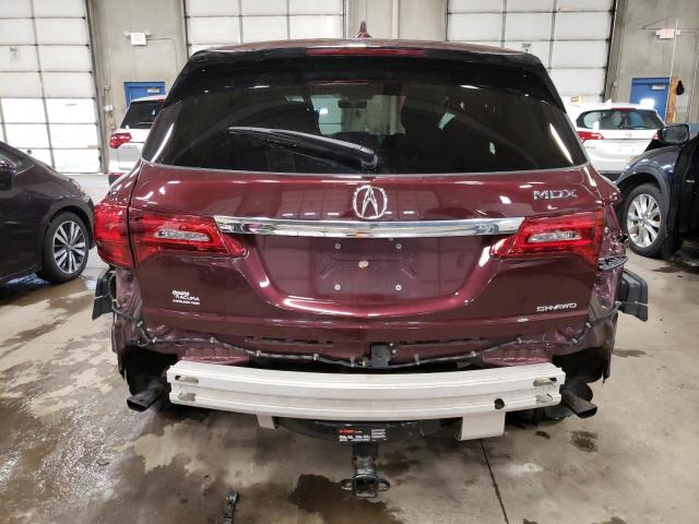 5FRYD4H52HB011401 - 2017 ACURA MDX TECHNOLOGY BURGUNDY photo 6