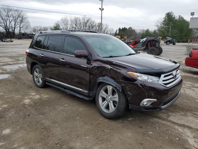 5TDDK3EH5DS223942 - 2013 TOYOTA HIGHLANDER LIMITED MAROON photo 4