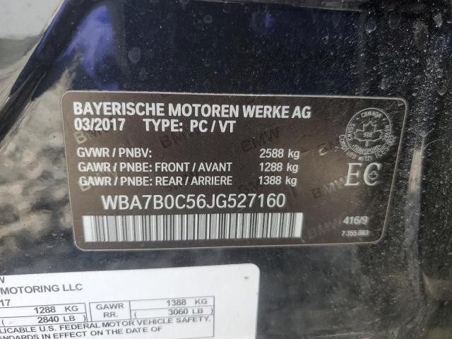 WBA7B0C56JG527160 - 2018 BMW 750 XI BLACK photo 12