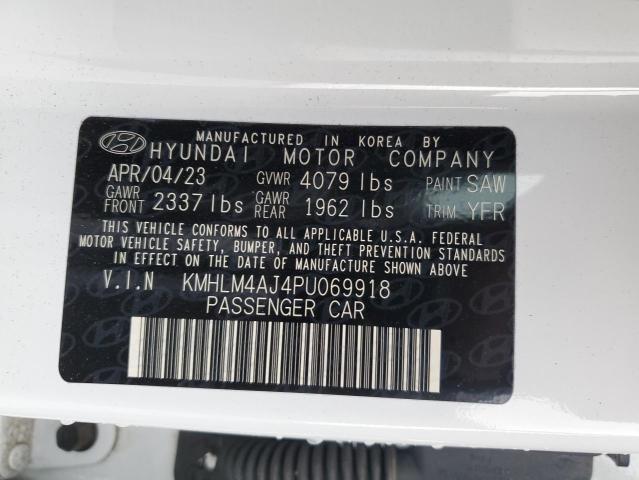 KMHLM4AJ4PU069918 - 2023 HYUNDAI ELANTRA BLUE WHITE photo 13