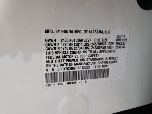 5FRYD3H89HB013523 - 2017 ACURA MDX ADVANCE WHITE photo 13