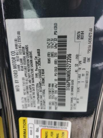 1FA6P8AM0G5273206 - 2016 FORD MUSTANG BLACK photo 12