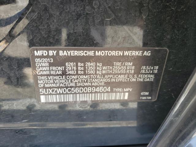 5UXZW0C56D0B94604 - 2013 BMW X5 XDRIVE35D BLACK photo 13