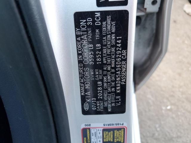 KNADN5A36D6292441 - 2013 KIA RIO EX SILVER photo 12